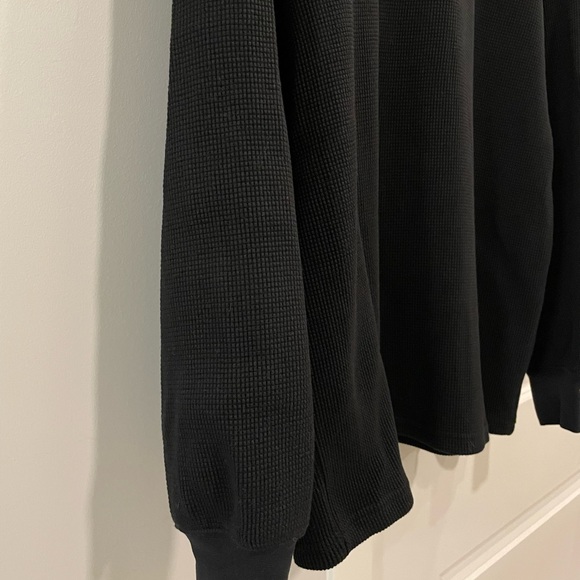 Black Aritzia Wilfred Free Waffle Knit Long Sleeve Shirt - Picture 5 of 7